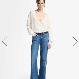 7 For All Mankind Blue Flare Dojo Twisted Seam Jeans